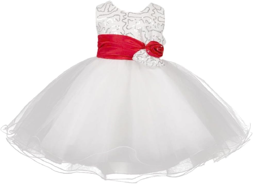 Shiny Toddler Sequins Big Bow Flower Girl Birthday Party Tutu Dress