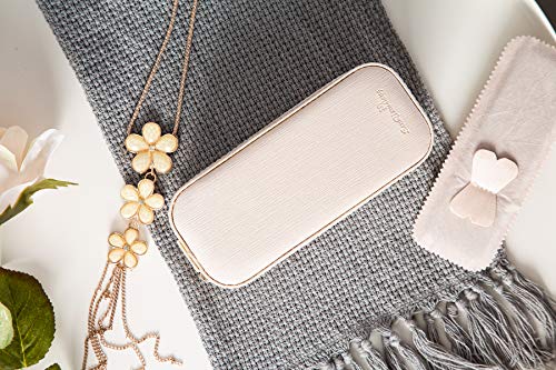 SANQIANWAN Small Travel Jewelry Organizer Box - Portable Jewellery Cases Leather Gift for Women Jewelry Organizer Home Use Display Storage for Rings Earrings Necklace - Thumbnail 5