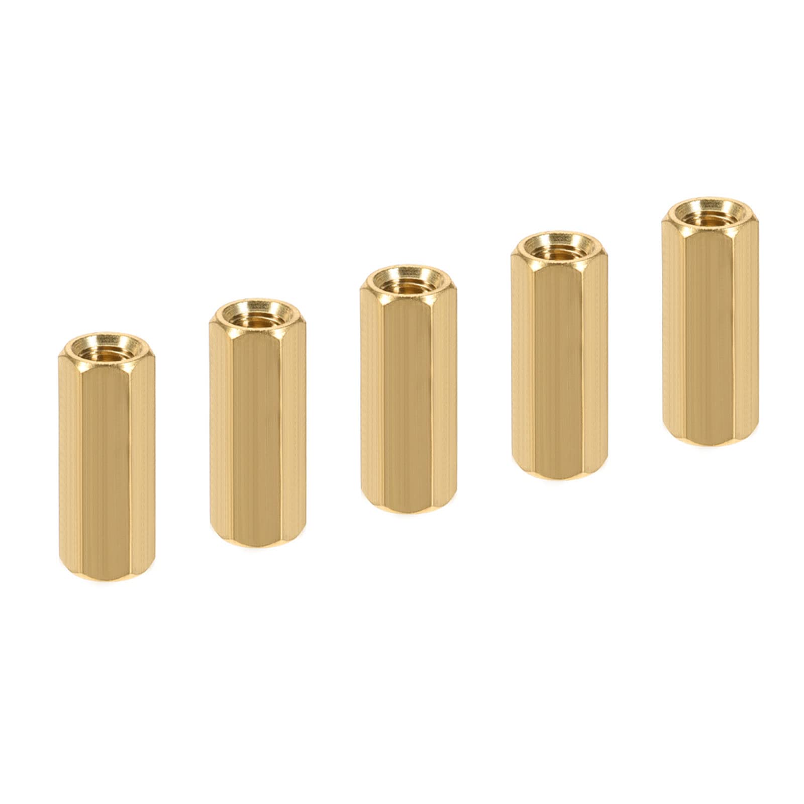YOKIVE 5 Pcs M5 Spacers, Brass Hex PCB Standoffs Nuts, Keep Height Consistent, Great for Motherboard, Circuit Board, Electronics (Gold Tone, 20mm)