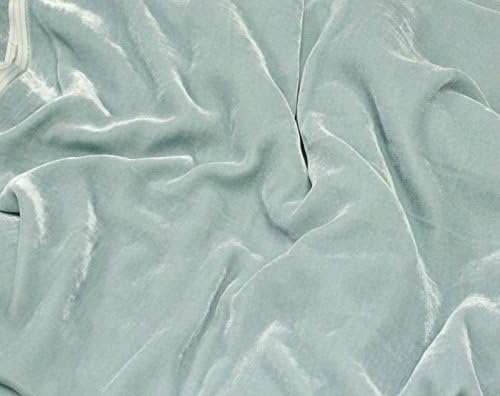 Ice Blue Plush Silk Velvet Upholstery Apparel Fabric - BTY - 44"/45"