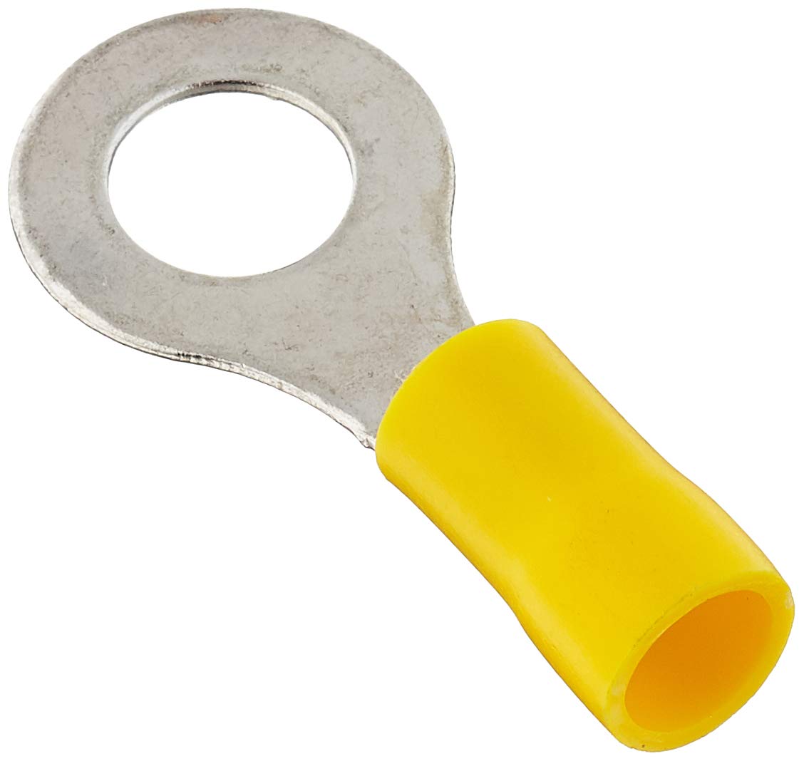 In Phase Car Audio Linx LY8RT Yellow 8.4mm Ring Terminal (4 Pack)