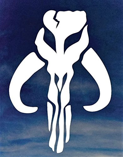 Mandalorian Mythosaur Bantha Skull 6" Star Wars Decal Sticker for Cars Laptops Tablets Skateboard - White