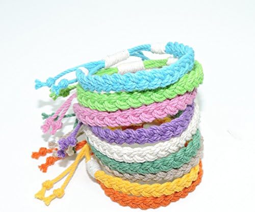 Adjustable Woven Sailor Bracelet or Anklet Tropical Colors