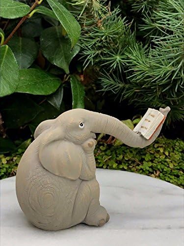 Miniature Dollhouse Fairy Garden Figurine Elephant Reading Book