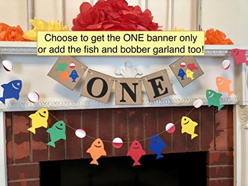 I am One Banner - Gone Fishing 1st birthday cake Smash photo prop - fish High Chair garland - first birthday garland - your color choices