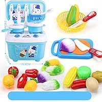 Viesbroty-toy Kids Interesting Interactive Toys Children Play Simulation Kitchen Cooking Utensils Kitchenware Boy Girl Toys Suit Educational Toys (Color : Blue)