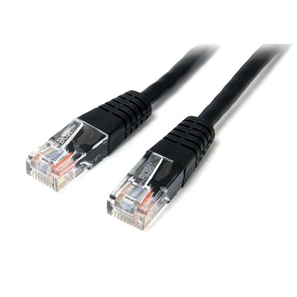 StarTech 15m Cat5e Patch Cable with Molded RJ45 Connectors - Black - Cat5e Ethernet Patch Cable - 15 m UTP Cat 5e Patch Cord (M45PAT15MBK)
