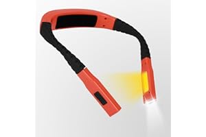 KACASHIP Neck Reading Light Orange LED Brightness Rechargeable 10-80Hrs Bendable Book Lamp for Reading in BedKnittingCampingR