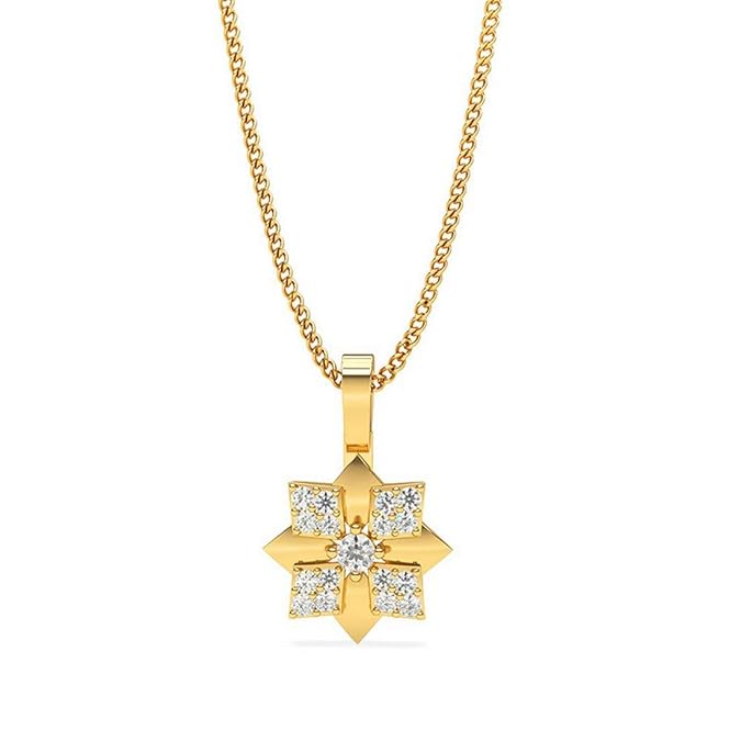 Buy Senco Gold 18KT Yellow Gold and Diamond Pendant for Women at Amazon.in