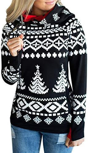 Simayixx Sweatshirts for Women Reindeer Ugly Christmas Sweater Xmas Snowflake Pullover Jumper Tops(S-2XL)