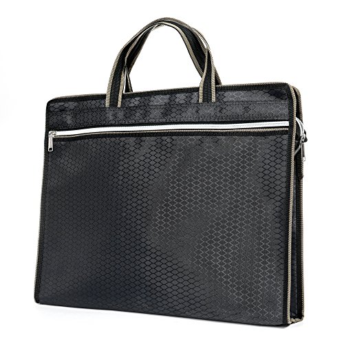 Zipper Business Document Bag, Lavince WaterProof Briefcase Office Handbag file bag Multi Purpose Usage for Files Folder Document Notebook iPad Macbook Stationery For Bussiness Meeting Office (Black)