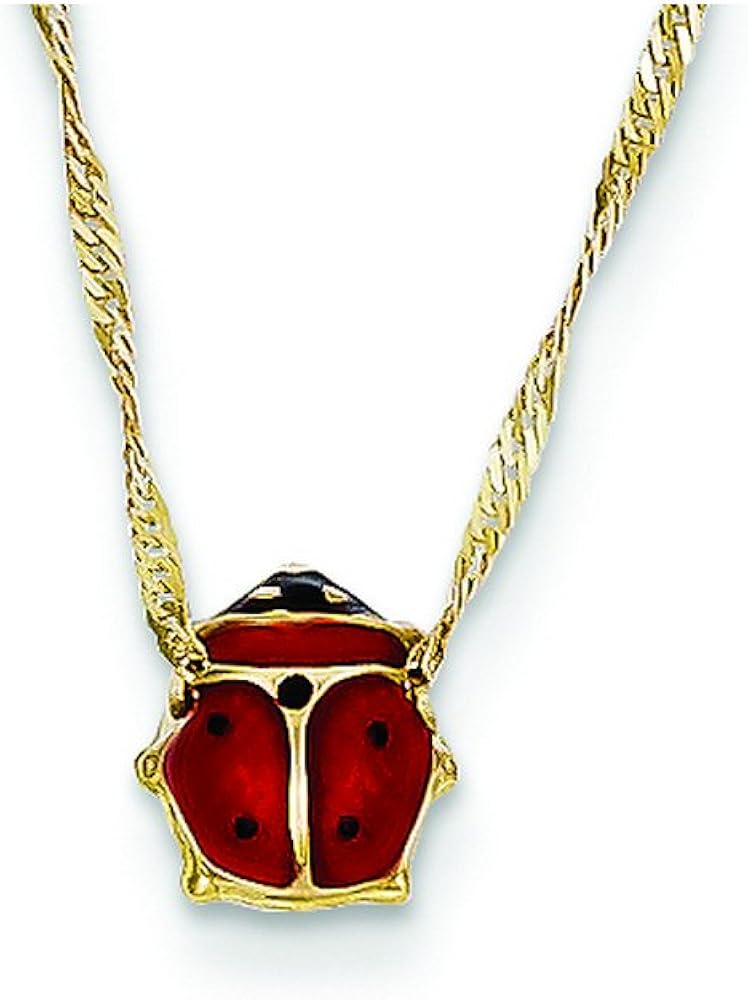 14k Enameled Ladybug Necklace Shop4Silver Jewelry