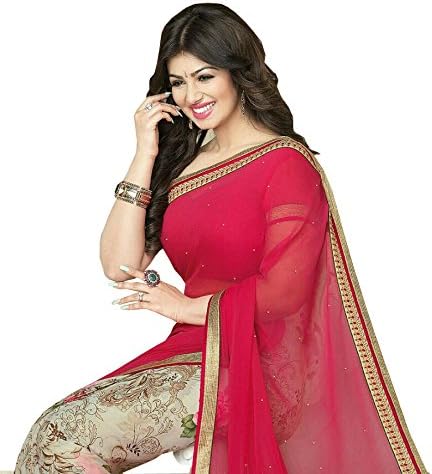 Best Quality Georgette With Weightless Print Indian Designer Saree With Unstitched Blouse Piece S-355