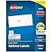 Avery Address Labels with Sure Feed for Inkjet Printers, 1" x 2-5/8", 3,000 Labels, Permanent Adhesive (8460), White primary
