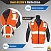 KwikSafety - Charlotte, NC - BIG KAHUNA Safety Vest [11 Pockets] Class 2 ANSI OSHA Reflective High Visibility Heavy Duty Surveyor Construction Lightweight Industrial Work Gear/Orange Large