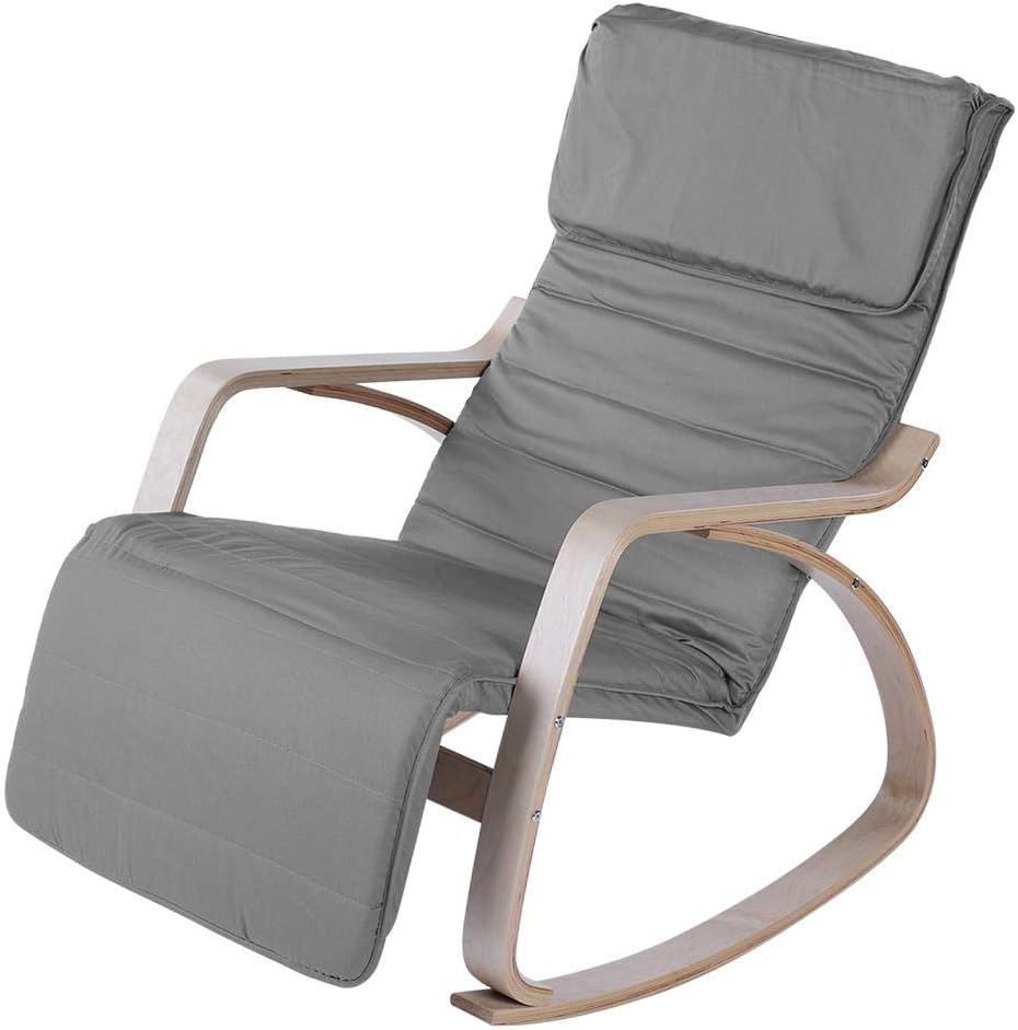 Zerone Comfortable Relax Rocking Chair Lounge Chair with Adjustable