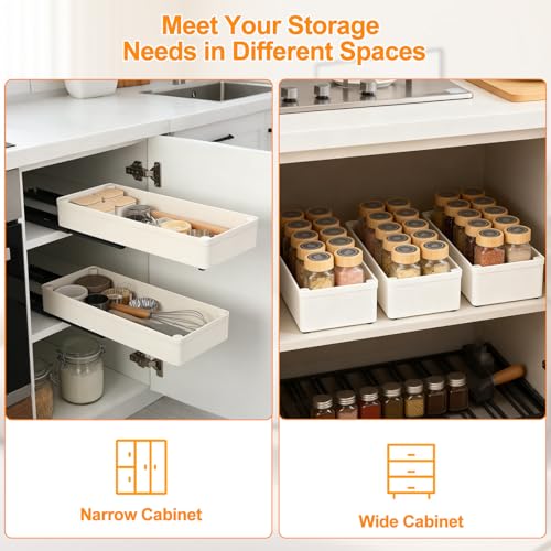 VINATO Removable Drawers for Kitchen, Removable Drawers for Cabinets – 37.5 x 13 x 5 cm, Removable Cupboard Tray, Removable Kitchen Organizer, Mounting with Adhesive Tape or Screws