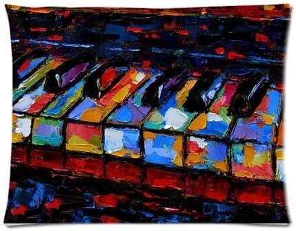 Custom Fashion Comfortable Style Zippered Pillowcase, HD Clear color Art painting Color piano keys PillowCase Pillow Cases Covers Standard Size 20"x26"(two sides) Cushion Cover Sofa Bed PillowCases Cover