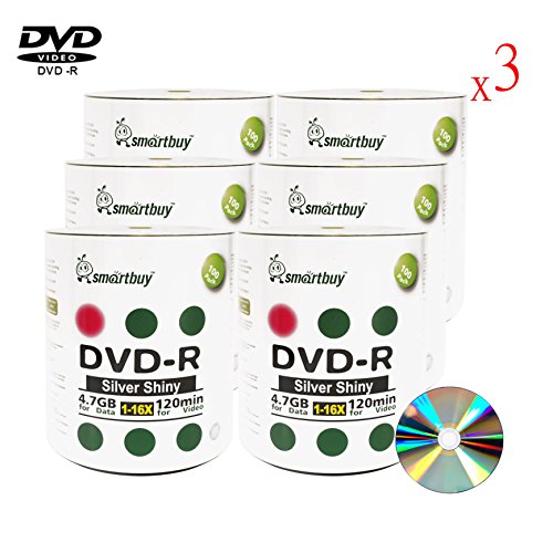Smartbuy 1800-disc 4.7gb/120min 16x DVD-R Shiny Silver Blank Data Recordable Media Disc