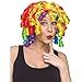 Rainbow Curls Clown Wig, One Size