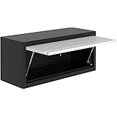 MilleLoom Wall Mounted Storage Cabinet with Doors, Floating Cabinet for Tools, Garage, Basement, Kitchen, Warehouse (Black, 13.8" H)