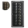 Amarine-made-8-Gang-Aluminium-LED-Rocker-Circuit-Breaker-Waterproof-Marine-Boat-Rv-Switch-Panel