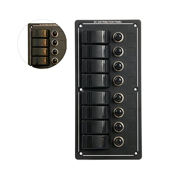 Amarine-made-8-Gang-Aluminium-LED-Rocker-Circuit-Breaker-Waterproof-Marine-Boat-Rv-Switch-Panel