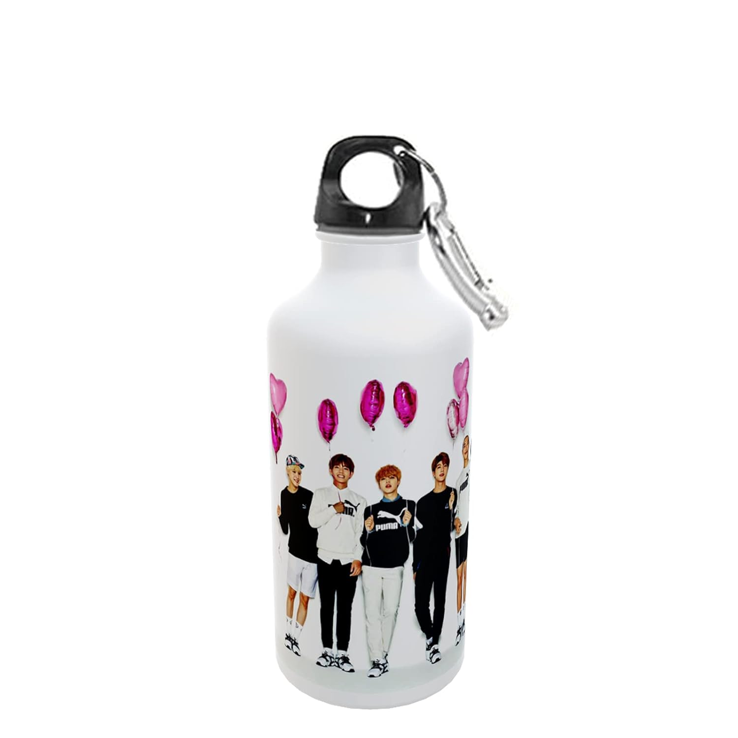 D Square BTS Army Bangtan Sonyeondan Printed Aluminium Sipper Water BTS Bottle DSSBTSWT123 white
