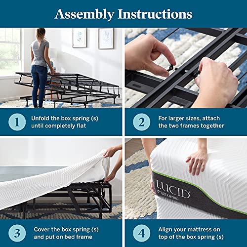 LUCID 12 Inch Hybrid Memory FoamResponsive LatexSteel CoilsMedium