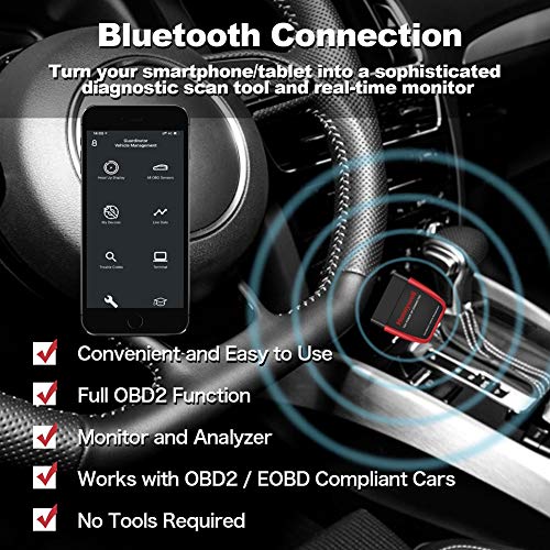 AUTDER Honeywell OBD2 Scanner Bluetooth 4.0 Car Code Reader Car Scanner Car Diagnostic Scanner Engine Analyzer for iOS & Android Devices