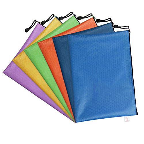 A4 Business Zipper File Bags - Lavince 6PCS Oxford Cloth Waterproof Document Holder with Double Layers Mesh Envelope Document Holder,PVC Organizer Storage Bag for Cosmetics Offices Supplies Travel