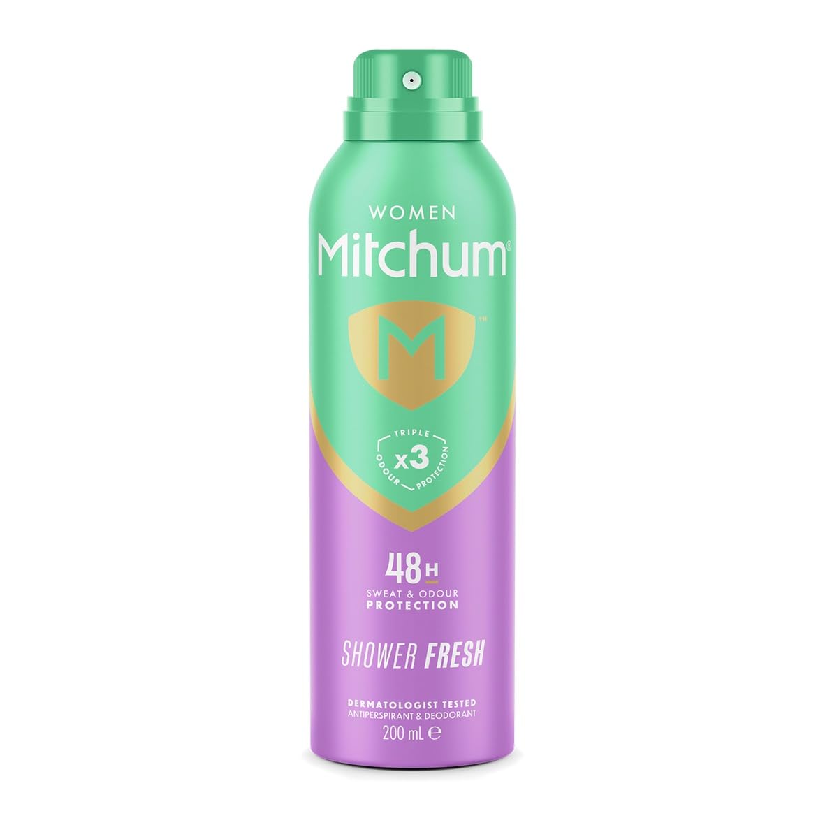 Mitchum Women Triple Odor Defense 48HR Protection Aerosol Deodorant & Anti-Perspirant, Shower Fresh, 200 ml