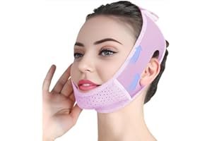 ROWMATE Double Chin Eliminator - V Line Lifting Mask with Chin Strap for Double Chin for Women -Face Lift, Prevent Sagging, V Shaped Slimmer - Innovative Lifting Tech (mauve)