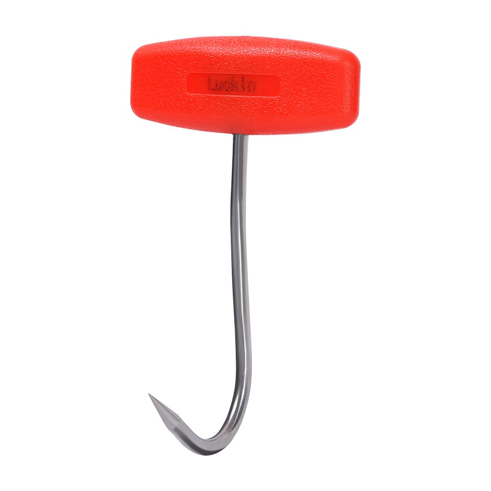 LuckIn Meat Hooks for Butchering,T Shaped Boning Hooks with Handle 6