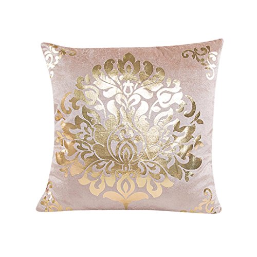 Vibola Polyester Cushion Cover French Gold Velvet Gold Foil