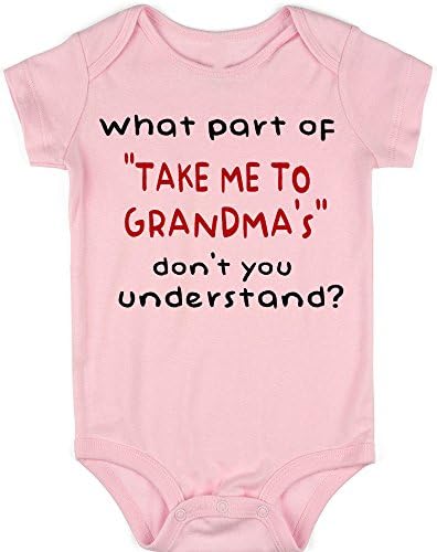 Anicelook What part of take me to Grandmas dont you understand infant romper onesie creeper (18-24months, Pink)