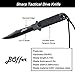 BOffer Scuba Diving Knife Double Edge with Sheath - Tactical Sharp knives with Edge Line Cutter,Sawing Edge,Leg Strap for Divers