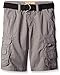 Lee Big Boys Dungarees Belted Wyoming Cargo Short, Pewter, 8