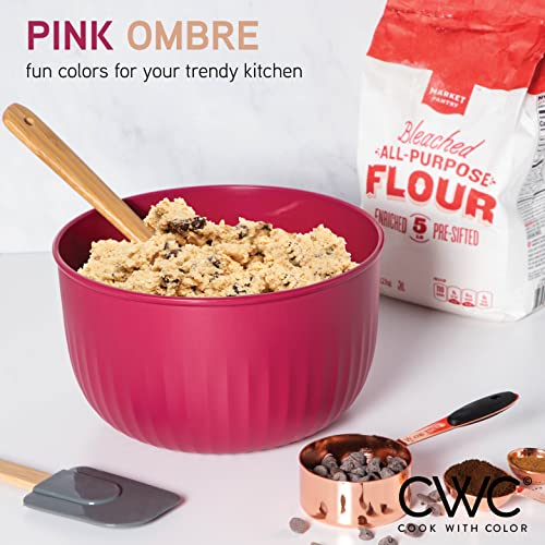 COOK WITH COLOR Prep Bowls with Lids 8 Piece Nesting Plastic Small