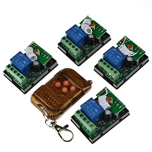 DC 12V 1CH RF Wireless Remote Control Switch System Peach Wood Transmitter Receiver