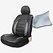 Leader Accessories Platinum Vinyl Black/Grey One Faux Leather Front Seat Cover Universal for Car Truck SUV Front Seats