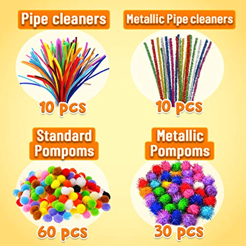 GoodyKing Assorted Arts and Crafts Supplies for Kids- D.I.Y. Collage School Crafting Materials Supply Set Pipe Cleaner- Craft Art Material Kit in Bulk for Kids Age 4 5 6 7 8 9 Years Old Boy Girls