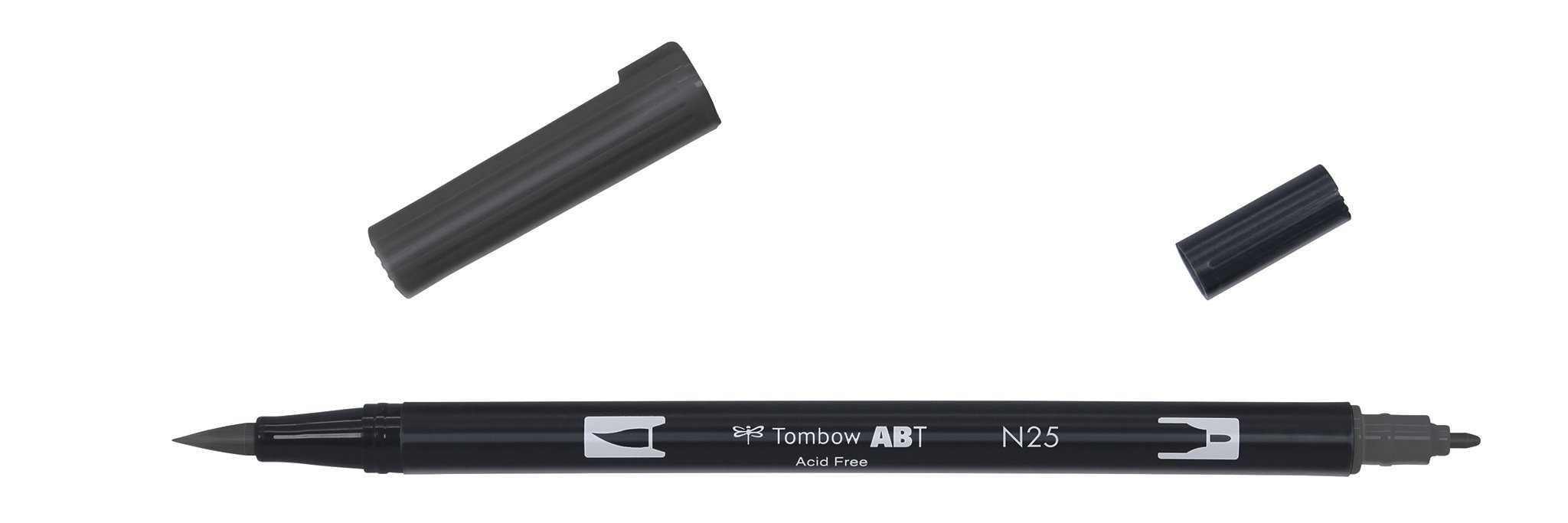 Tombow Dual brush-n25 – Double Brush Tip Marker, Black