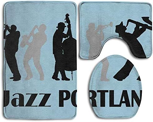 Bathroom Rug Mat Set Jazz Portland Extra Soft Anti-Slip Shower Large Bath Rugs Perfect Combination Of Comfort And Luxury