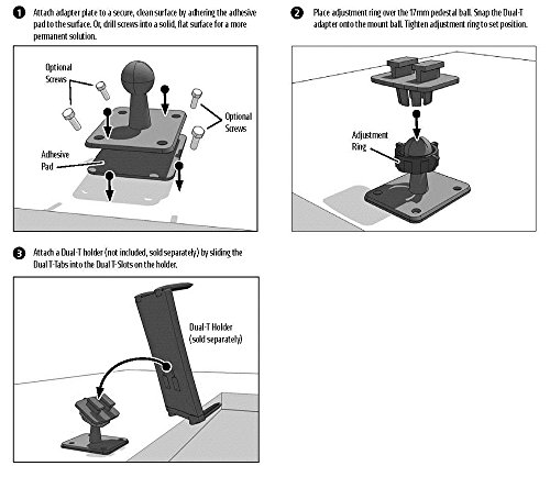 ARKON Car Mount VSM Kit with Drill Base for Car Installation Arkon Dual T Pattern and Garmin - coolthings.us