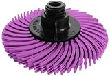 JoolTool 3M Scotch-Brite Pink Radial Bristle Brush Assembled with Plastic Tapered Mandrel Hub, 4 Ply, 2