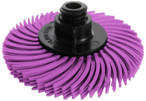 JoolTool 3M Scotch-Brite Pink Radial Bristle Brush Assembled with Plastic Tapered Mandrel Hub, 4 Ply, 2