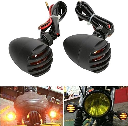 MBB 2x Amber Motorcycle Bullet Aluminum Front Rear Turn Signals Blinker Light Black