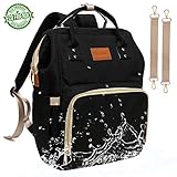 Baby Diaper Bag Backpack - Large Diaper Backpack for Mom Dad with Stroller Straps, Multi-Function, Waterproof, Stylish and Durable Travel Diaper Bags for Girls and Boys (Black)