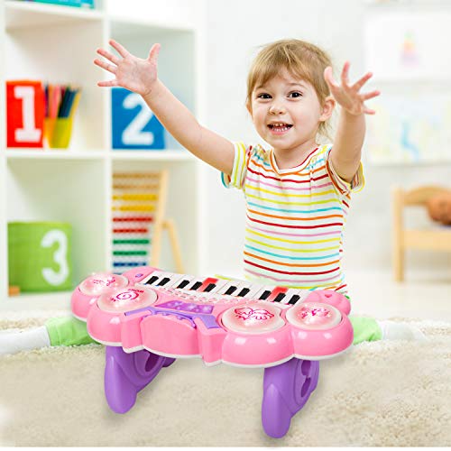 TWFRIC Kids Keyboard Piano Toy, 24 Key Multifunction Electronic Keyboard Piano Musical Instrument Teaching Toys Birthday Christmas Day Gifts for Kids